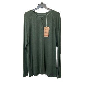Faherty Men’s Cloud Cotton Long Sleeve Henley Shirt XXL Deep Fern Heather NWT